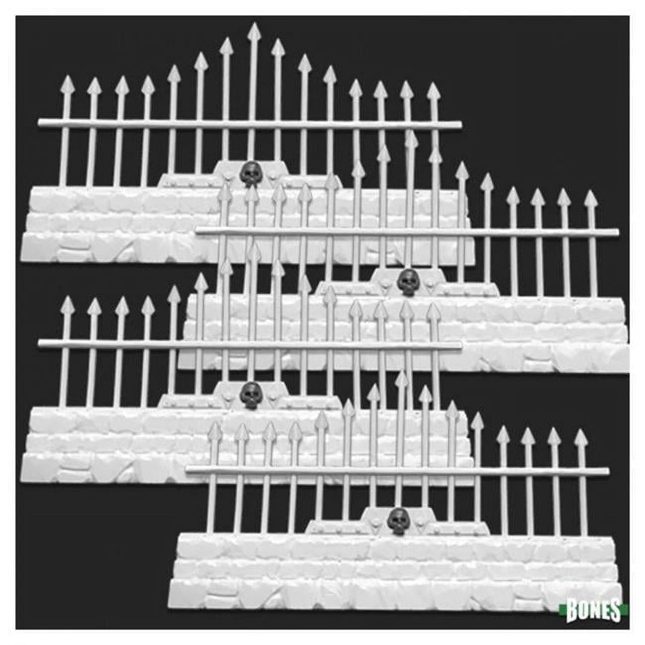 REM77532 Bones - Graveyard Long Fences Miniatures - Set of 4