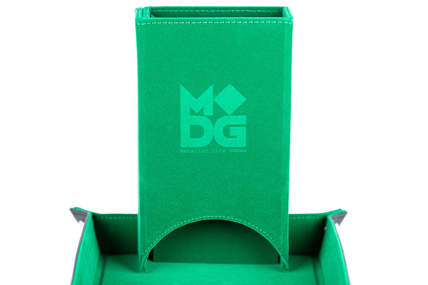 Fold Up Velvet Dice Tower, Green