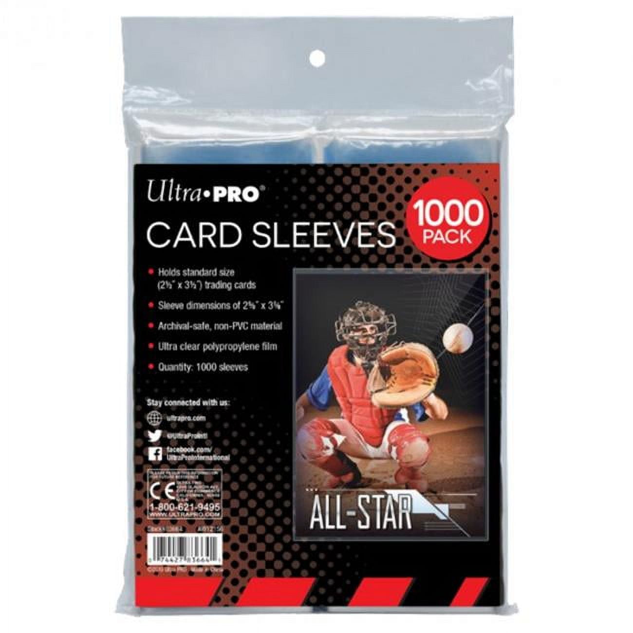 ULP83664 Clear Card Sleeve, 1000 Count