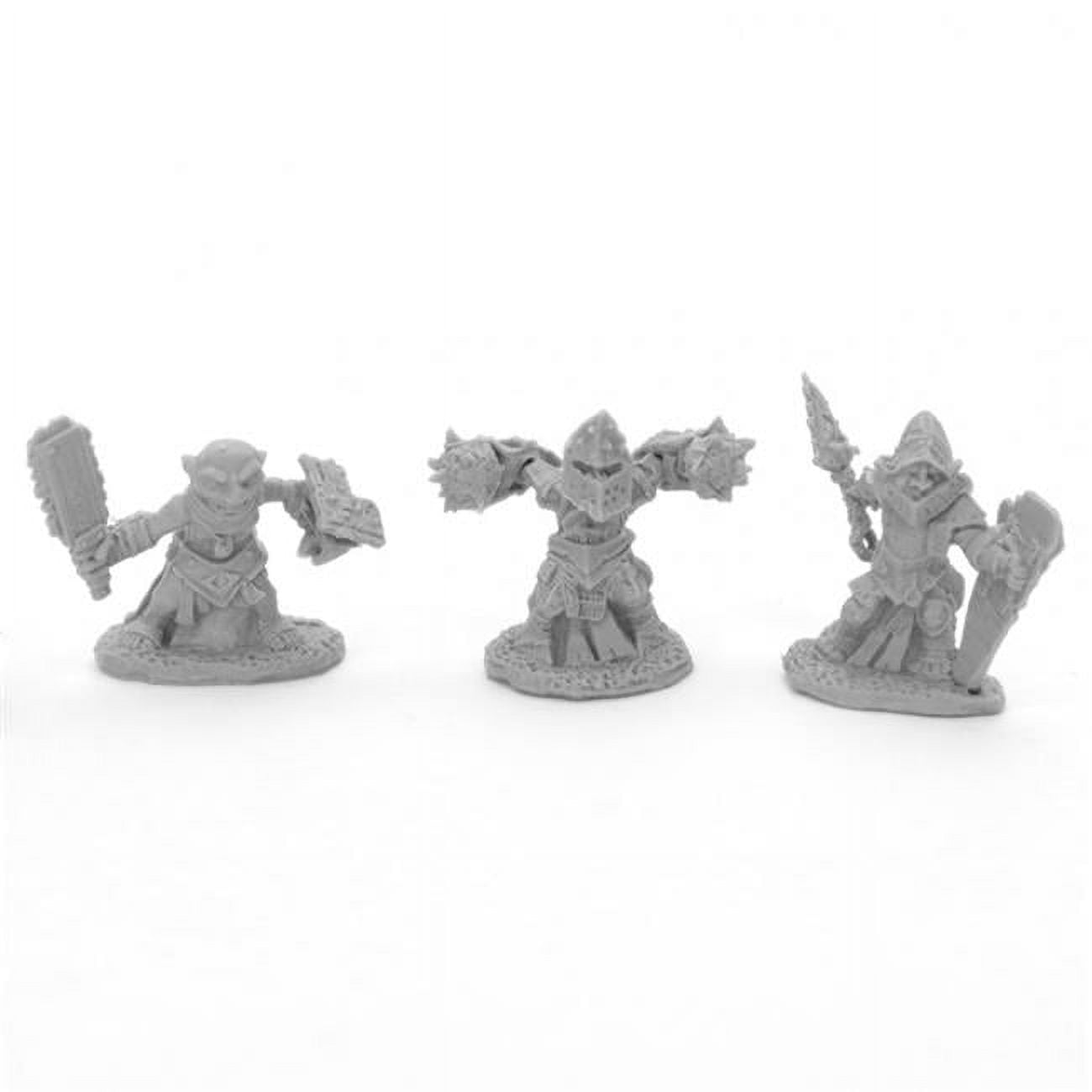 Bones Bloodstone Gnome Warriors Miniatures, Black - Pack of 3