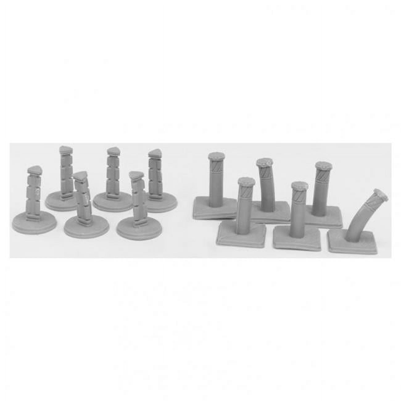 Bones Bollards Miniatures, Black - Pack of 12