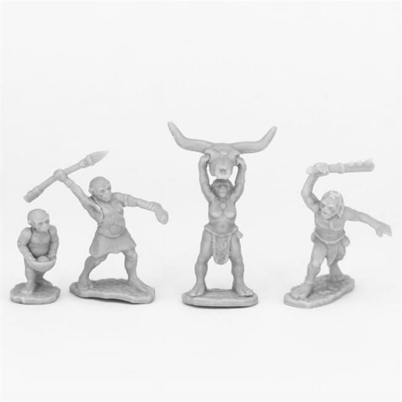 Bones People of the Dawnlands Miniatures, Black - 4 Piece
