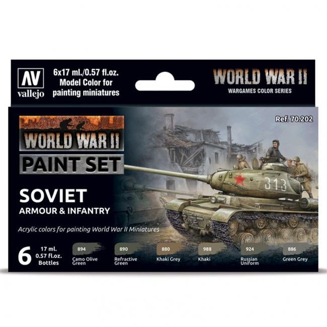 vallejo VJP70202 World War II Soviet Armour & Infantry Paint Set