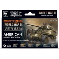 vallejo VJP70203 World War II American Armour & Infantry Paint Set