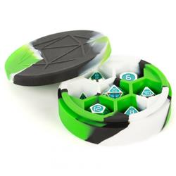 Silicone Round Dice Case - Gray, Black & White