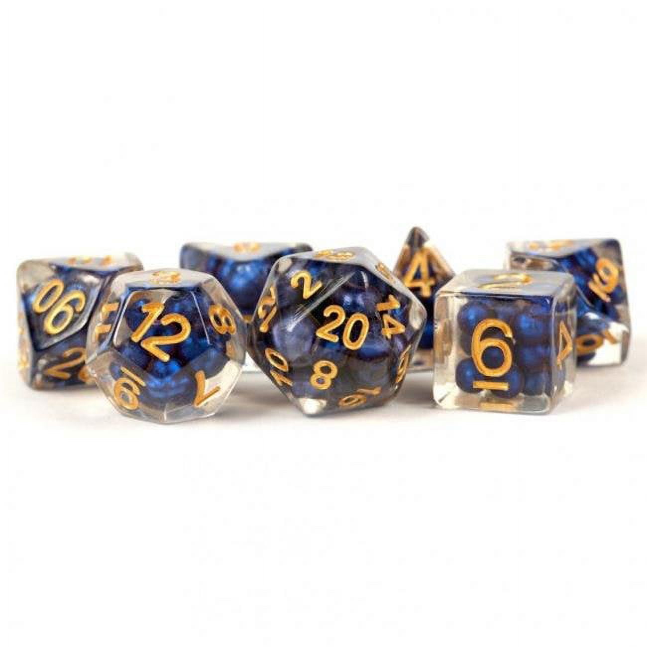 Pearl Dice - Royal Blue & Gold - 7 Piece