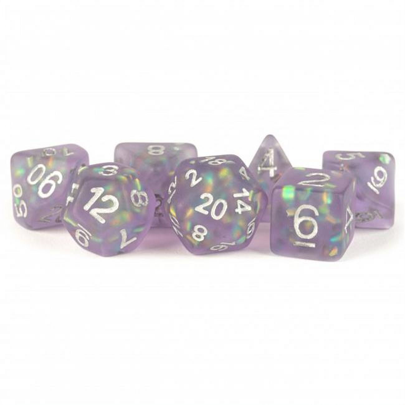 LIC607 Icy Opal Pusv Dice Games, Set of 7