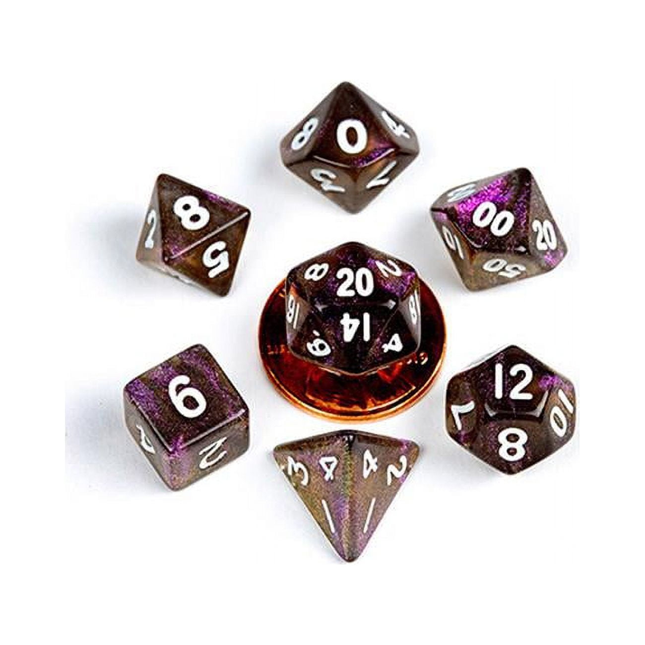 LIC4174 Mini Poly Stardust Supervolcano Dice Set - Set of 7