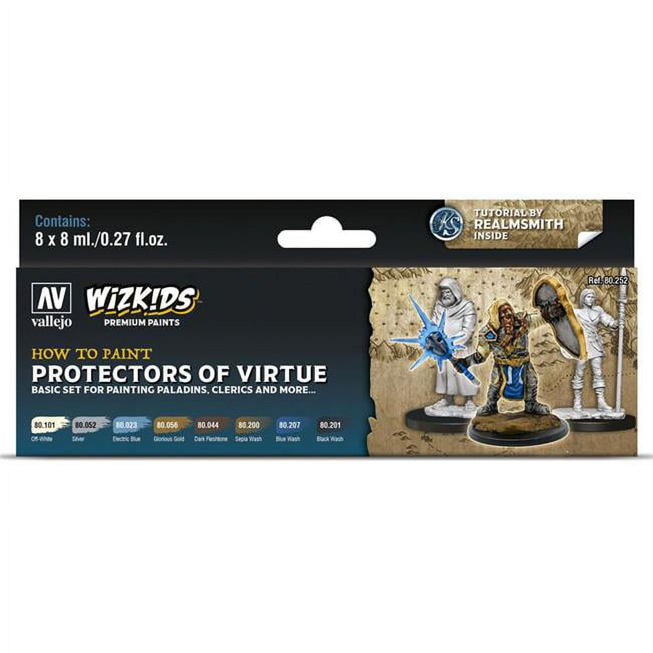Picture of Acrylicos Vallejo VJP80252 WizKids Premium - Protectors of Virtue Paint Set