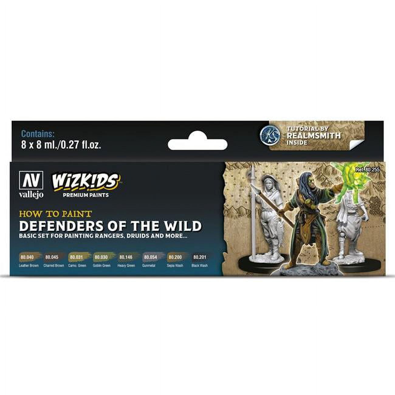 Picture of Acrylicos Vallejo VJP80255 WizKids Premium - Defenders of the Wild Paint Set
