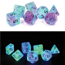 Glowworm Peacock Dice - Set of 7