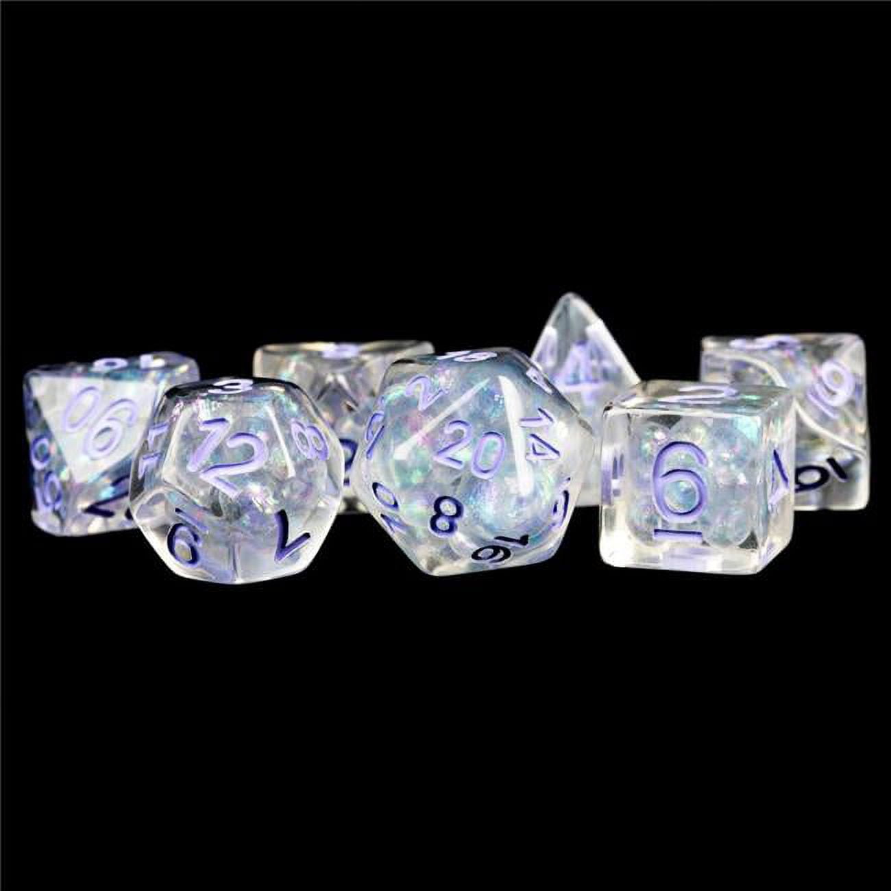 Pearl CLpu Dice, Clear & White - Set of 7