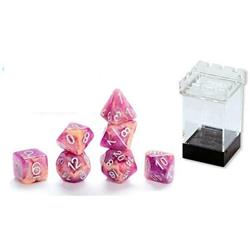 Picture of Gate Keeper Games GKGAE157 Aether Raspberry & Cream Cube Dice&#44; Set of 7