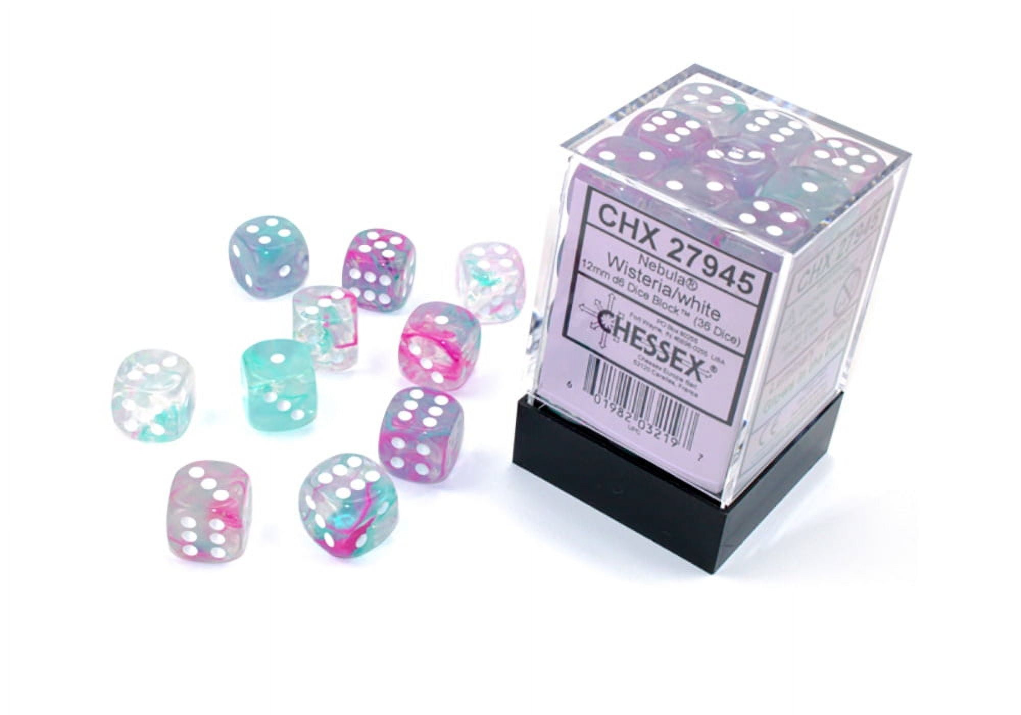 Manufacturing  12 mm D6 Cube Luminary Nebula Dice, Wisteria White - 36 Per Pack