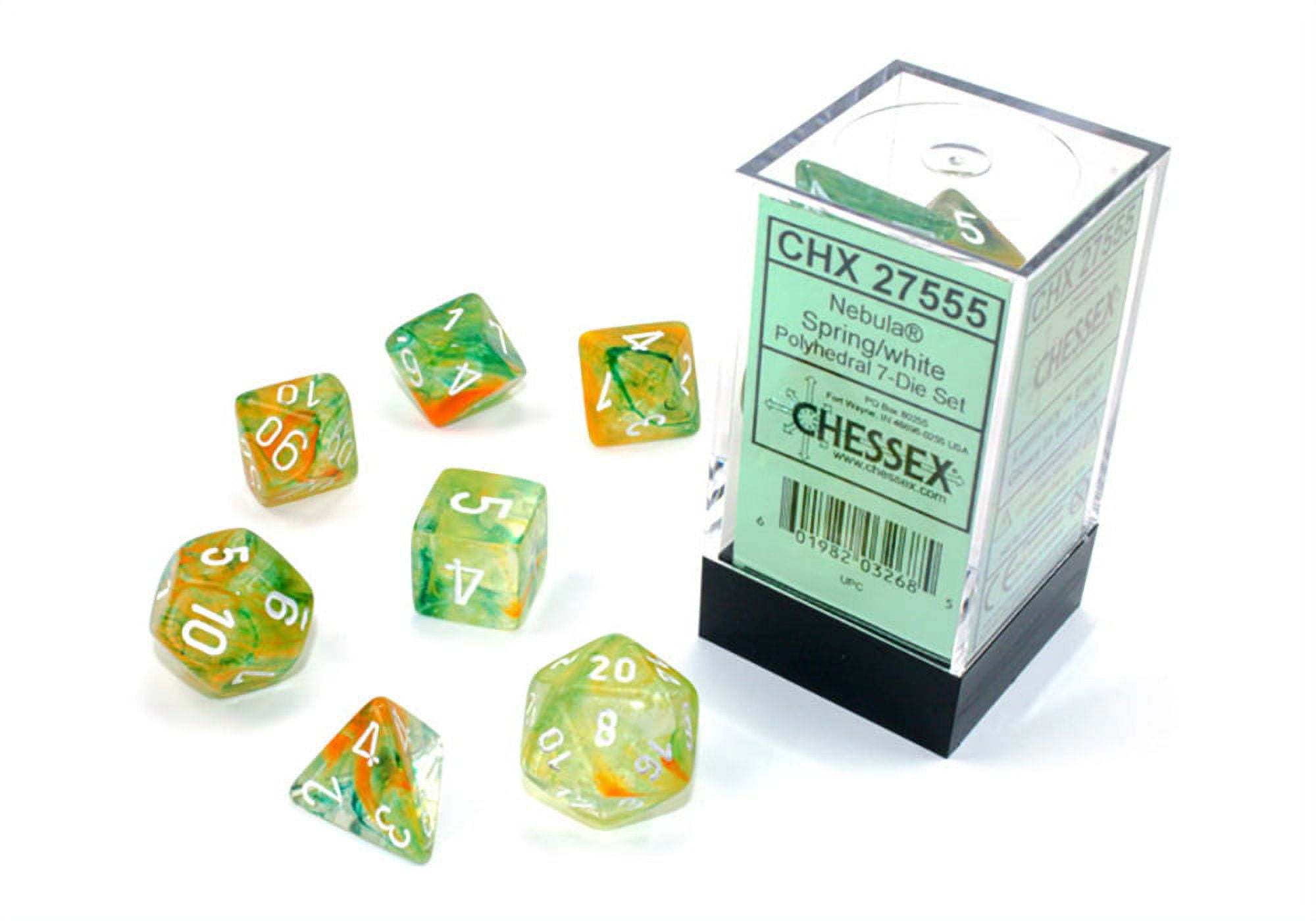 Manufacturing  Cube Luminary Nebula Dice, Spring White - Set of 7