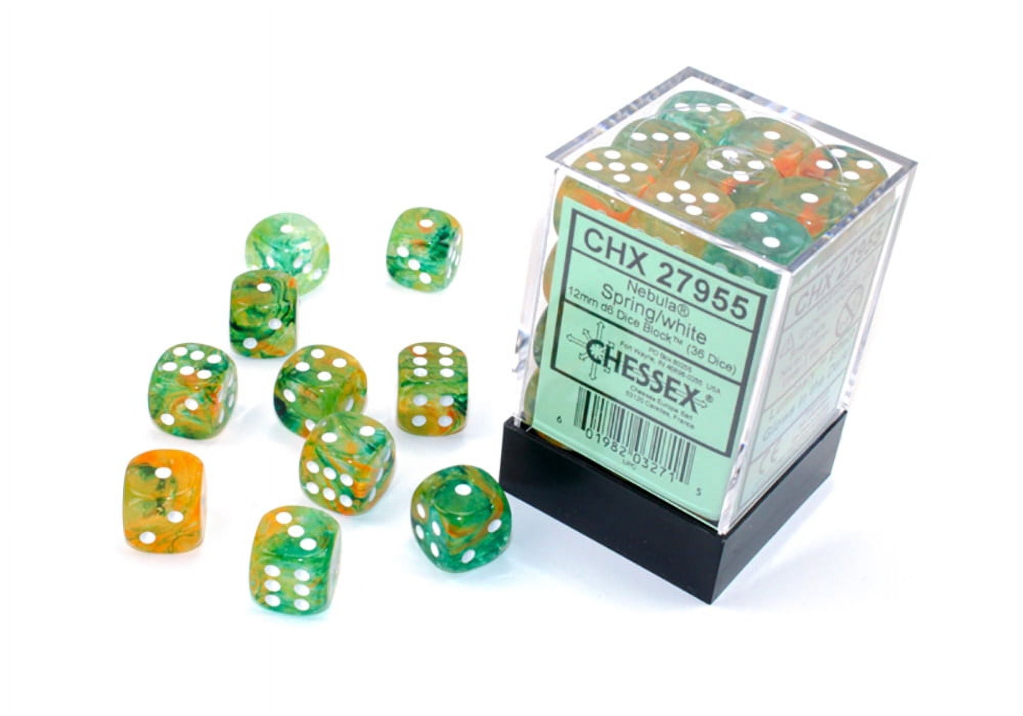 Manufacturing  12 mm D6 Cube Luminary Nebula Dice, Spring White - 36 Per Pack
