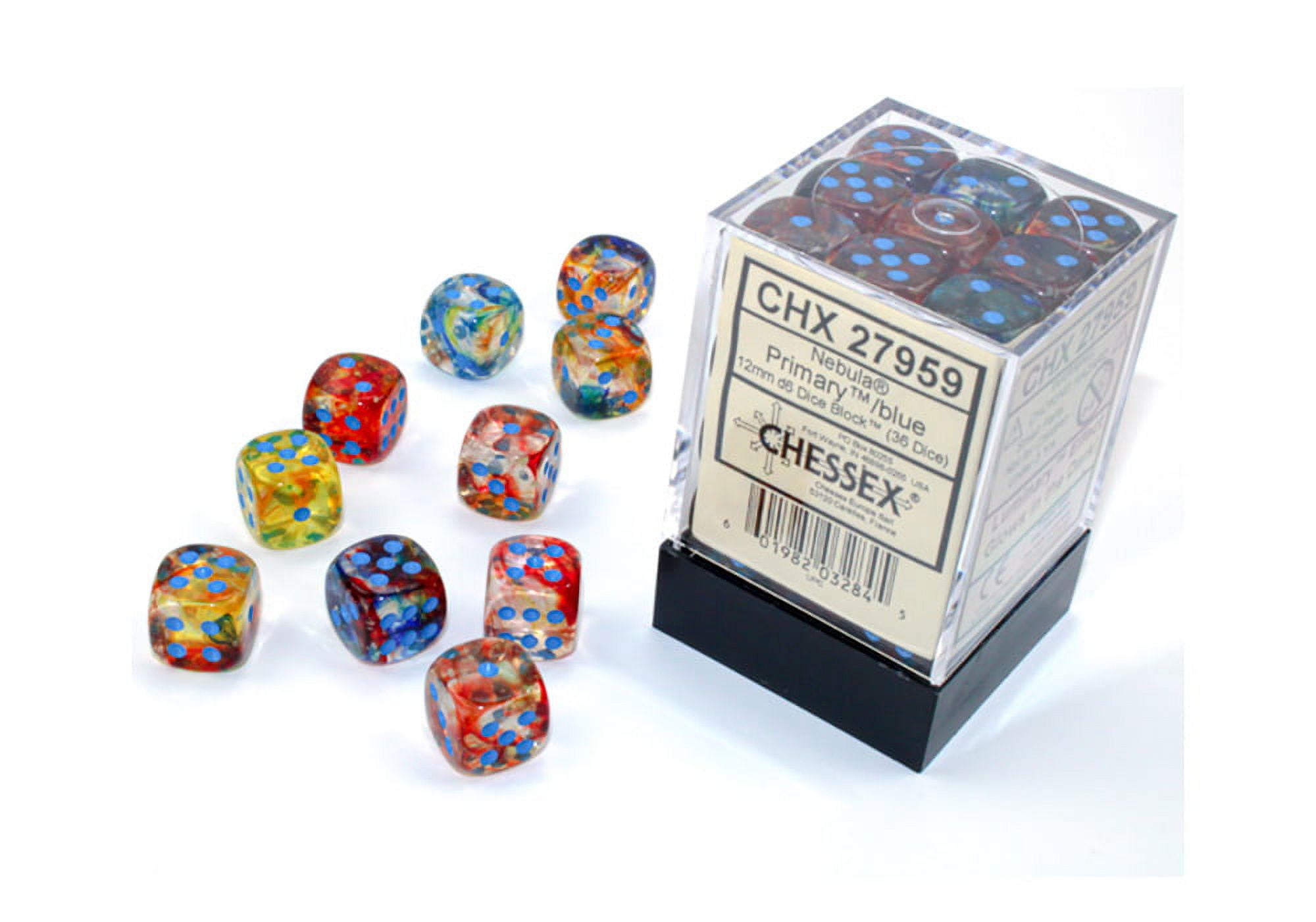 Manufacturing  12 mm D6 Cube Luminary Nebula Dice, Primary Turquoise - 36 Per Pack