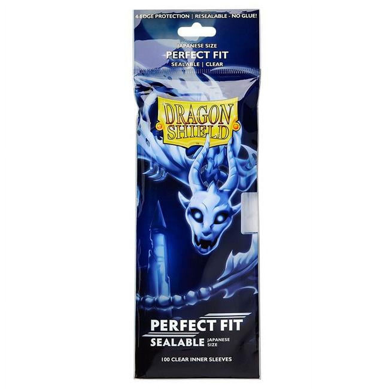 Picture of Arcane Tinmen ATM13251 Dragon Shield Japanese Perfect Fit Sealable Deck Protector Sleeve&#44; Clear - Pack of 100