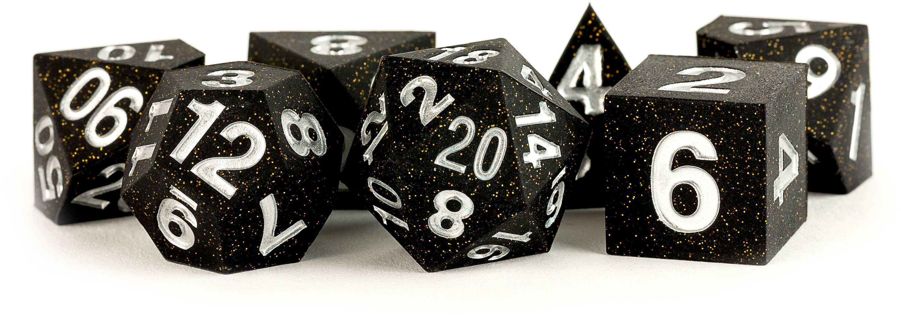Sharp Edge Silicone Rubber GD Scatter Dice Game - Set of 7