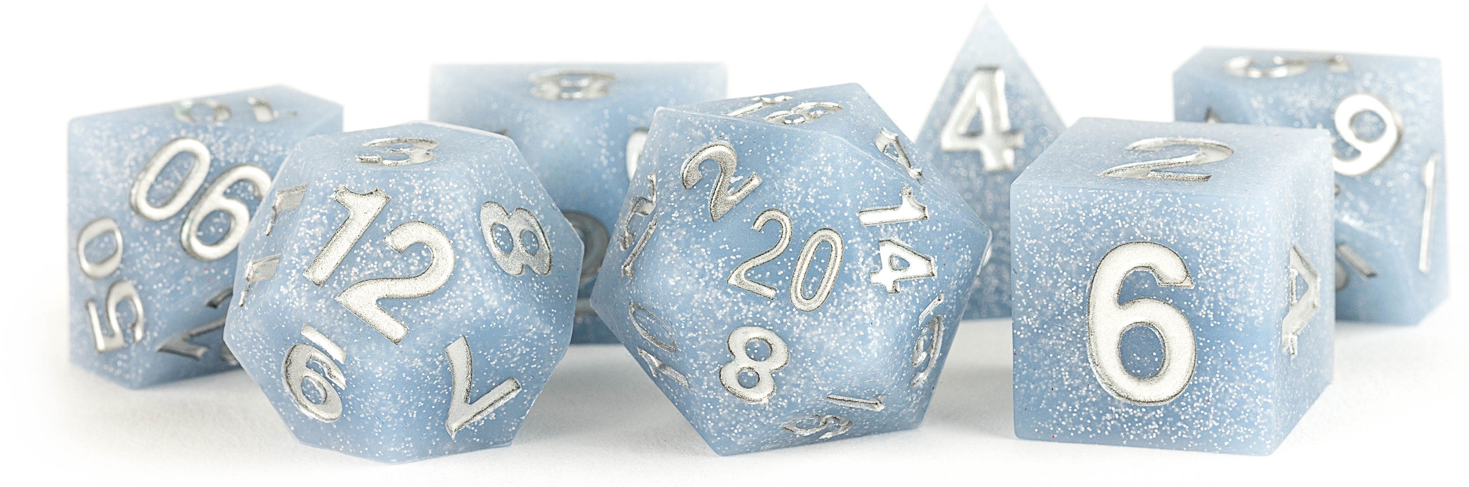 LIC782 Sharp Edge Silicone Rubber Glacial Debris Dice Game - Set of 7