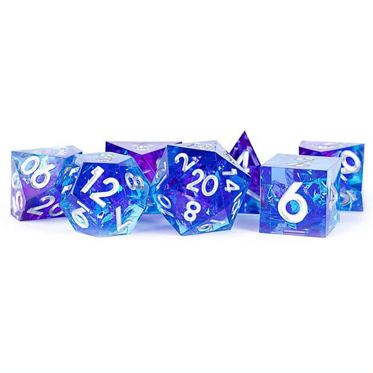 LIC932 7-Set Sharp Edge Resin - Oceanic Flare Dice Game