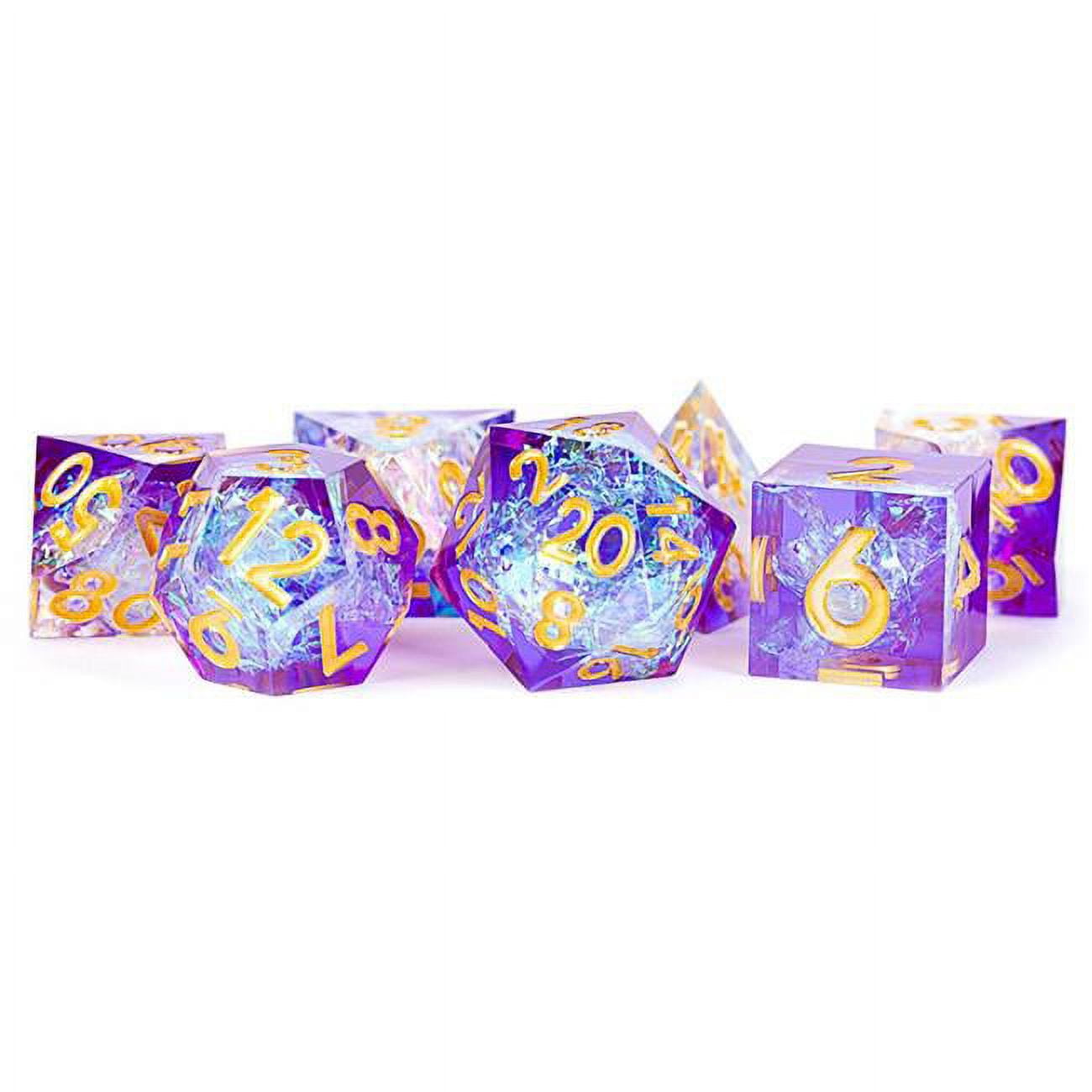 7-Set Sharp Edge Resin - Royal Geode Dice Game