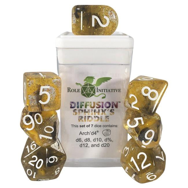 Picture of Role 4 Initiative R4I50538-7C Diffusion Dice, Sphinxs Riddle - Set of 7
