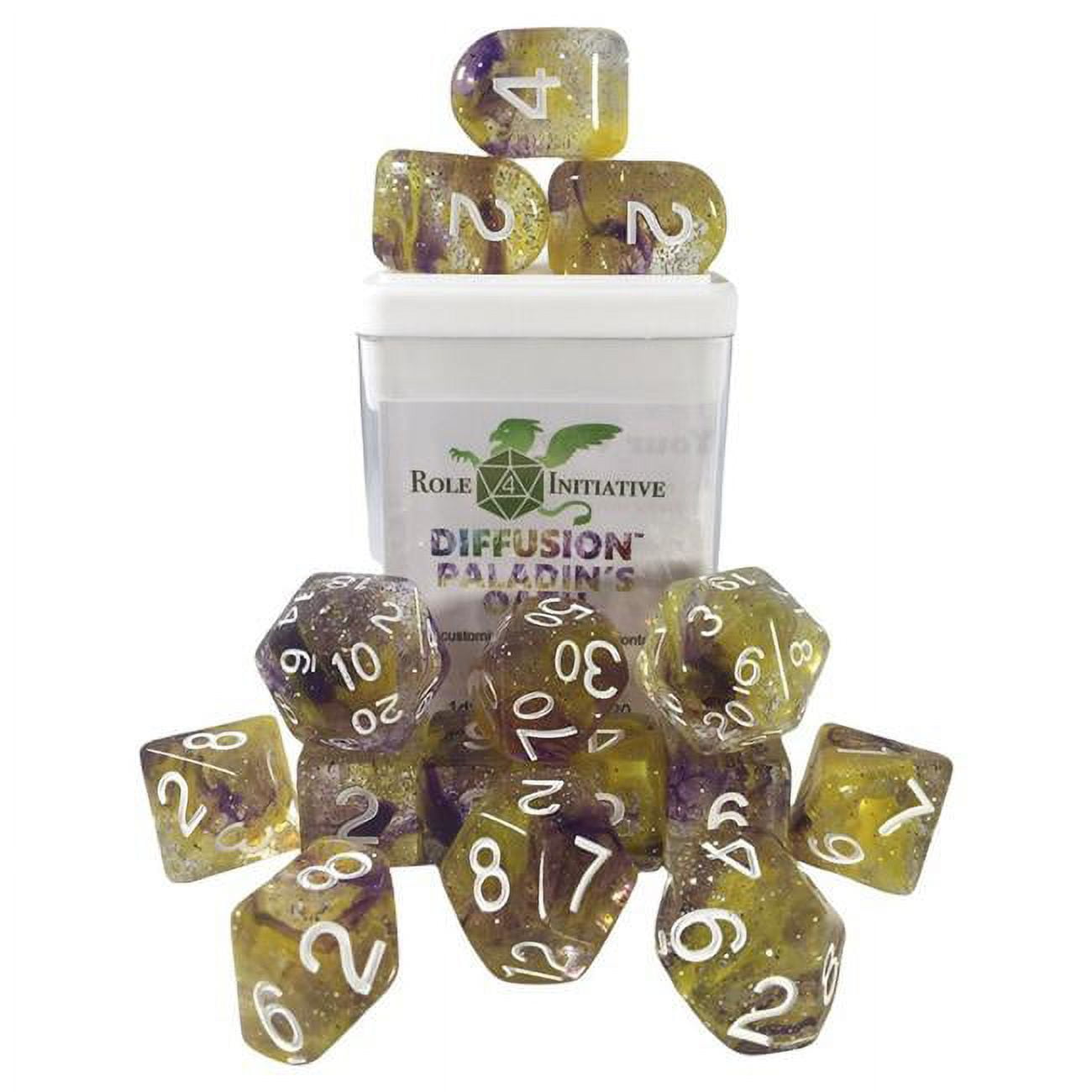 Picture of Role 4 Initiative R4I50527-FC Diffusion Dice&#44; Paladins Oath & White - Set of 15