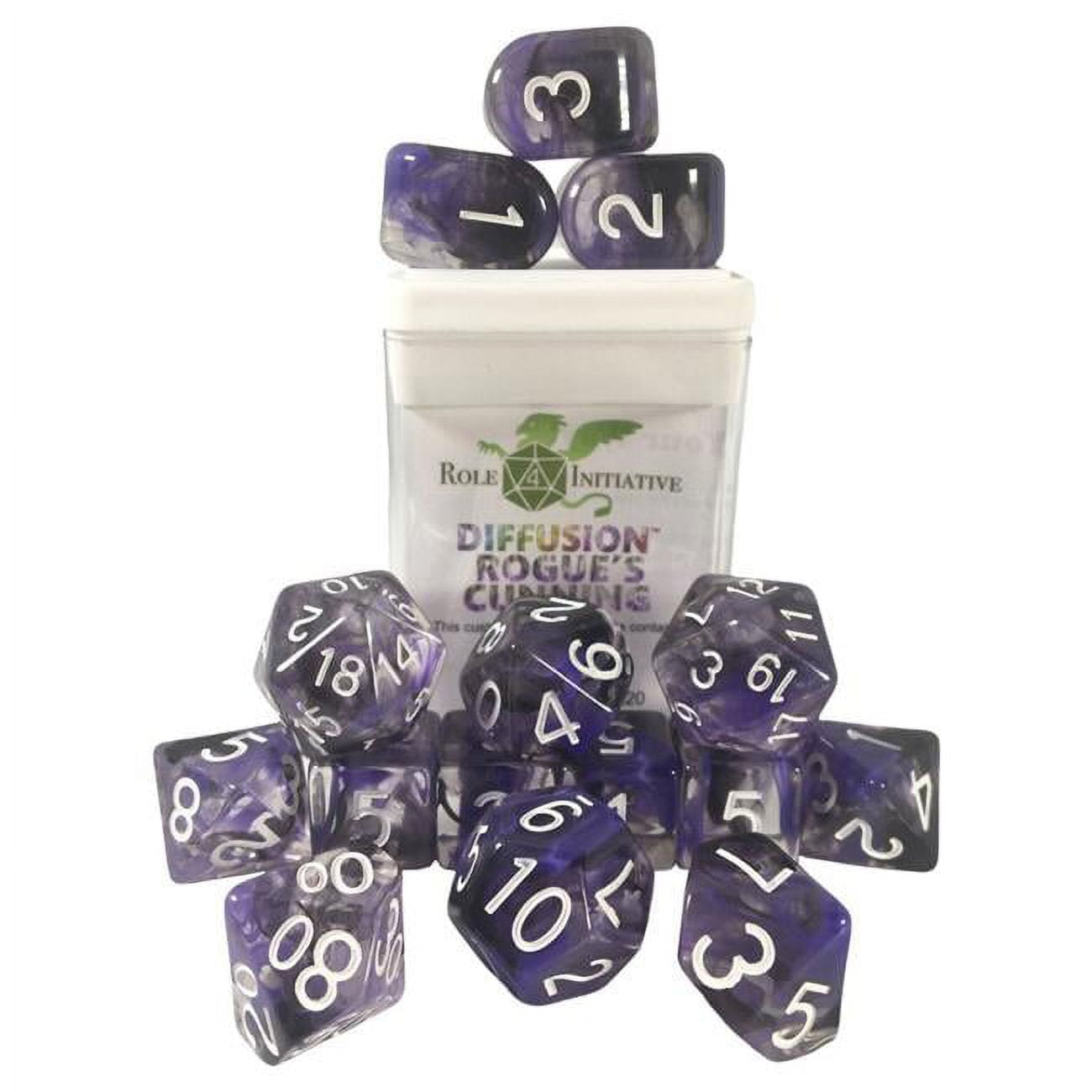 Picture of Role 4 Initiative R4I50529-FC Diffusion Dice&#44; Rogues Cunning & White - Set of 15