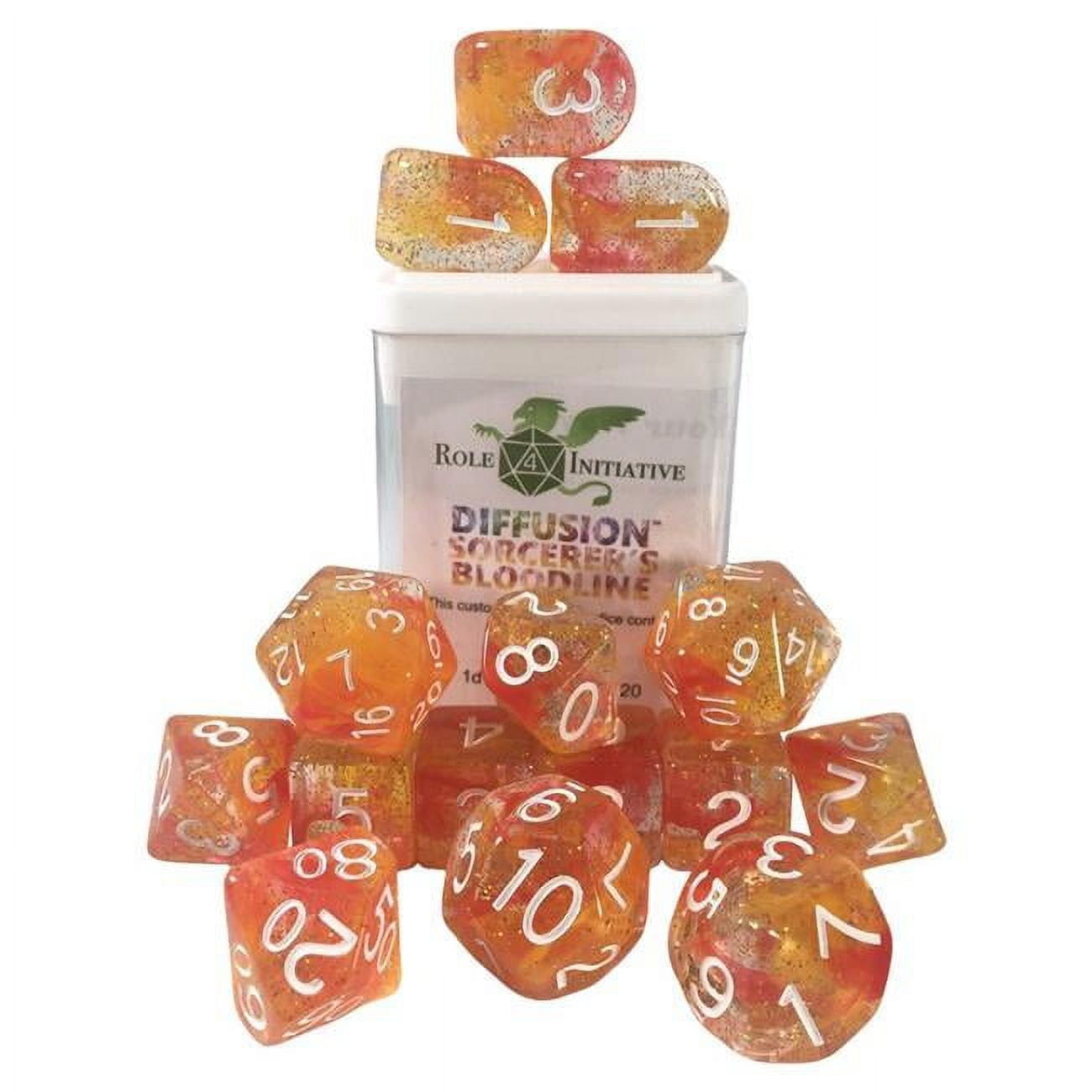 Picture of Role 4 Initiative R4I50530-FC Diffusion Dice&#44; Sorcerers Bloodline & White - Set of 15