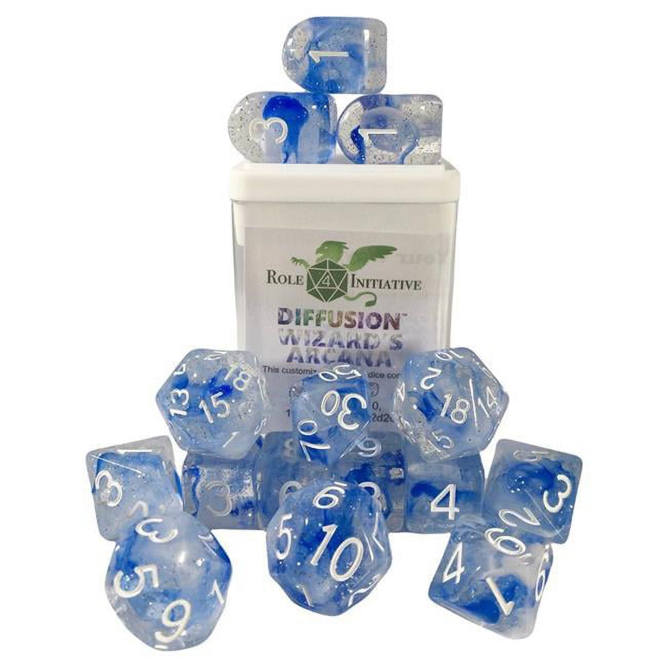 Picture of Role 4 Initiative R4I50532-FC Diffusion Dice&#44; Wizards Arcana & White - Set of 15