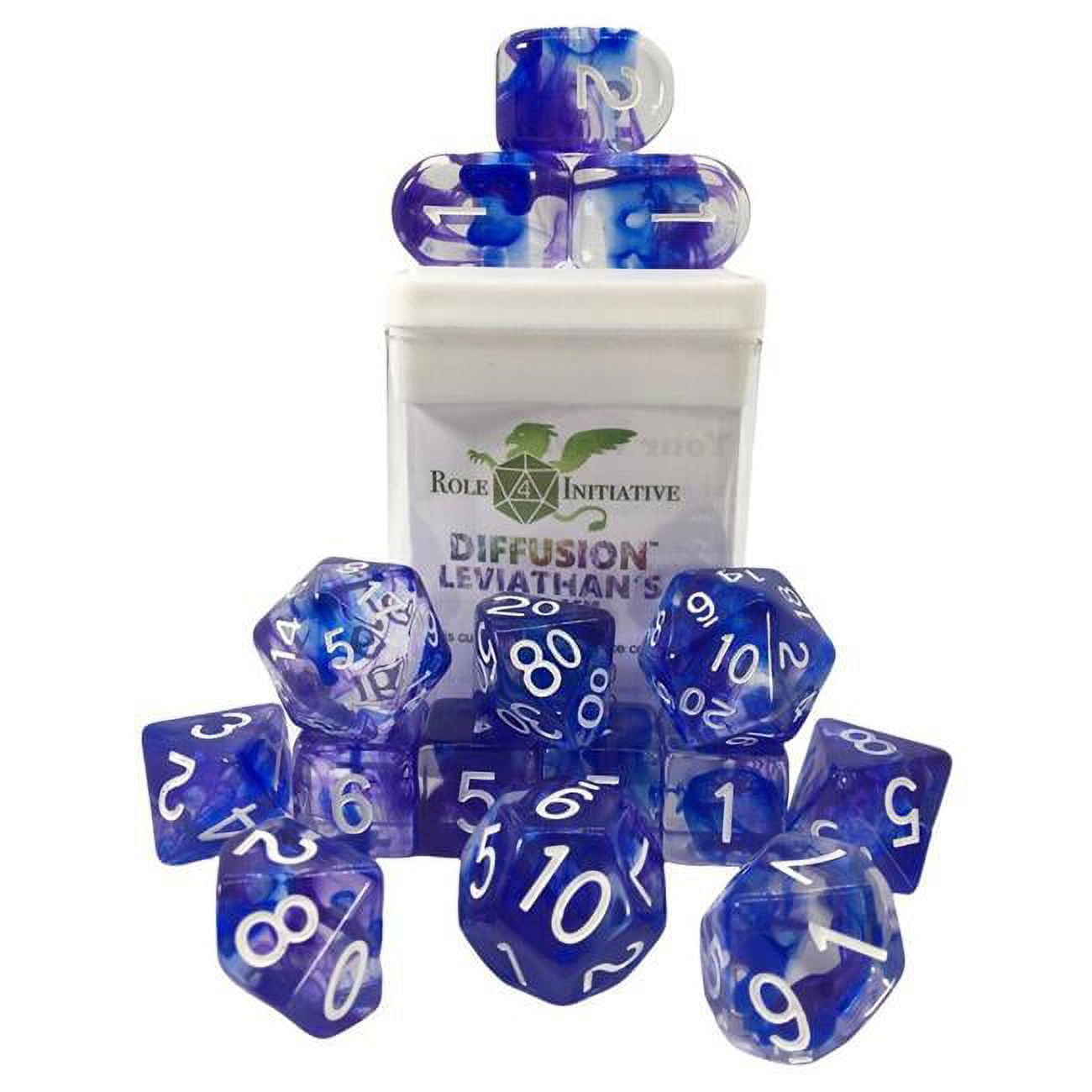 Picture of Role 4 Initiative R4I50537-FC Diffusion Dice&#44; Leviathans Wake & White - Set of 15