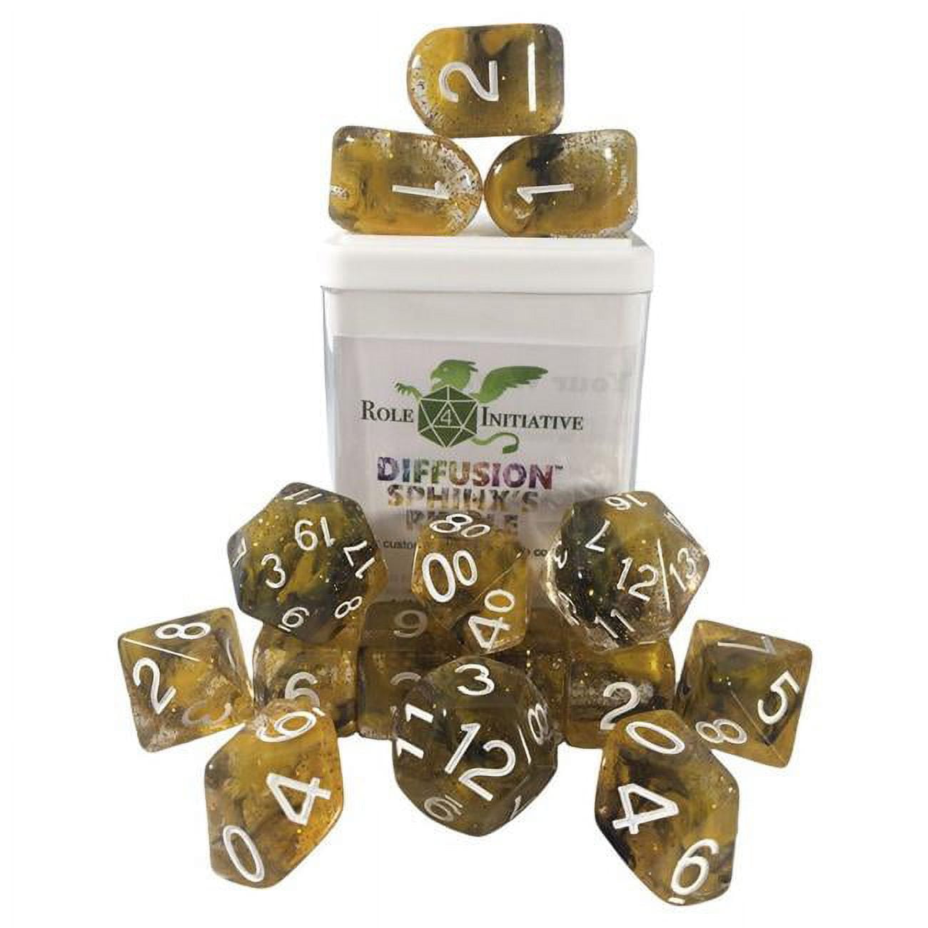 Picture of Role 4 Initiative R4I50538-FC Diffusion Dice&#44; Sphinxs Riddle & White - Set of 15