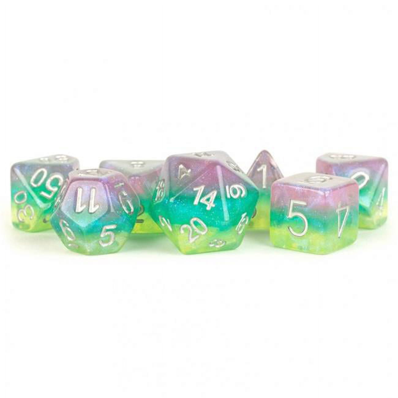Layered Stardust Radiance Dice, Set of 7