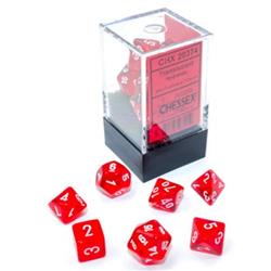 Picture of Chessex CHX20374 Cube Mini Translucent Dice&#44; Red & White - Set of 7