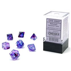 Picture of Chessex CHX20557 Cube Mini Luminary Nebula Nocturnal Dice, Blue - Setof 7