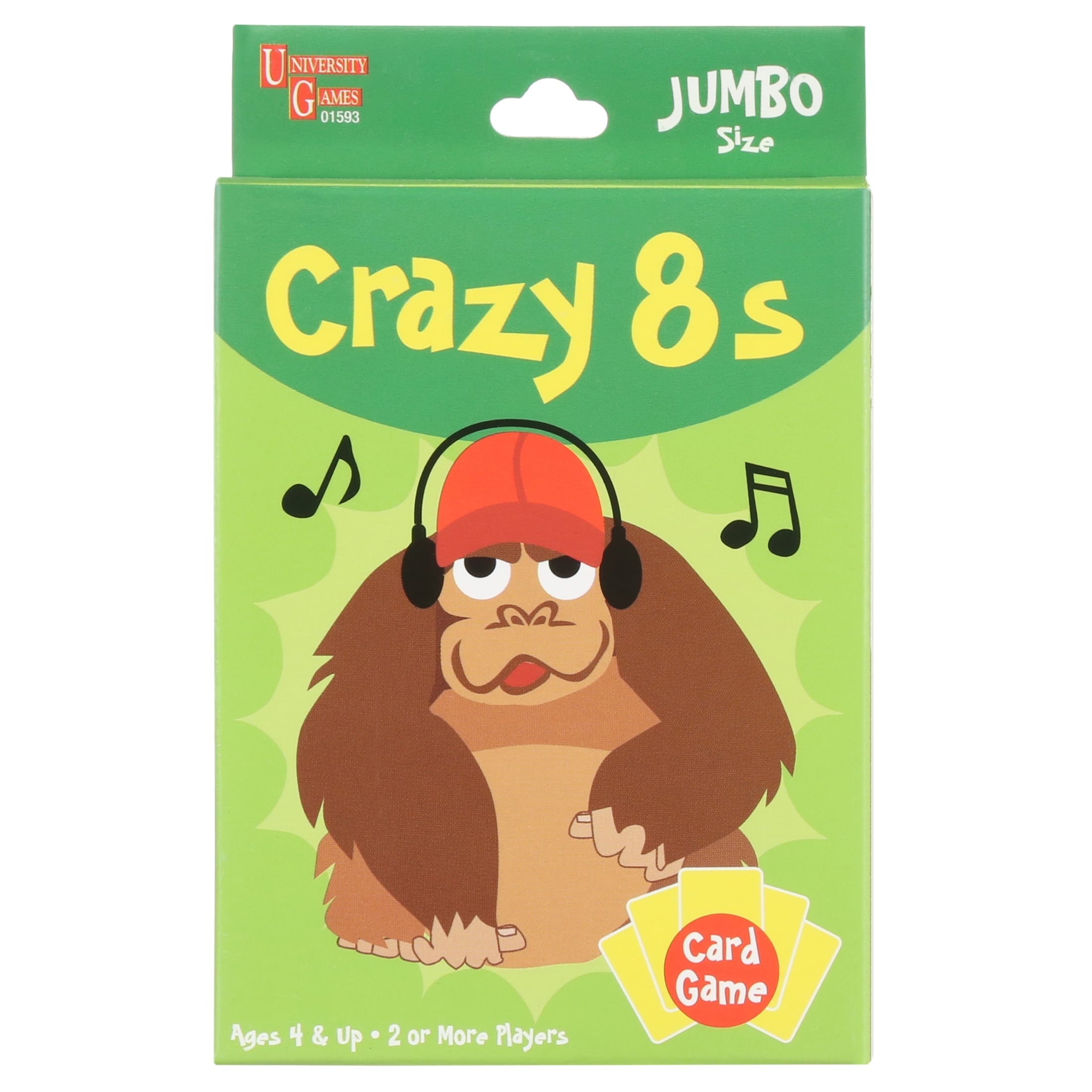 Crazy 8s Giant Size Edition Card Game - 8 Count