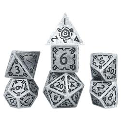 SDZ001702 Illusory Metal Dice, Silver - Set of 7