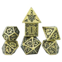 Illusory Metal Dice, Gold - Set of 7