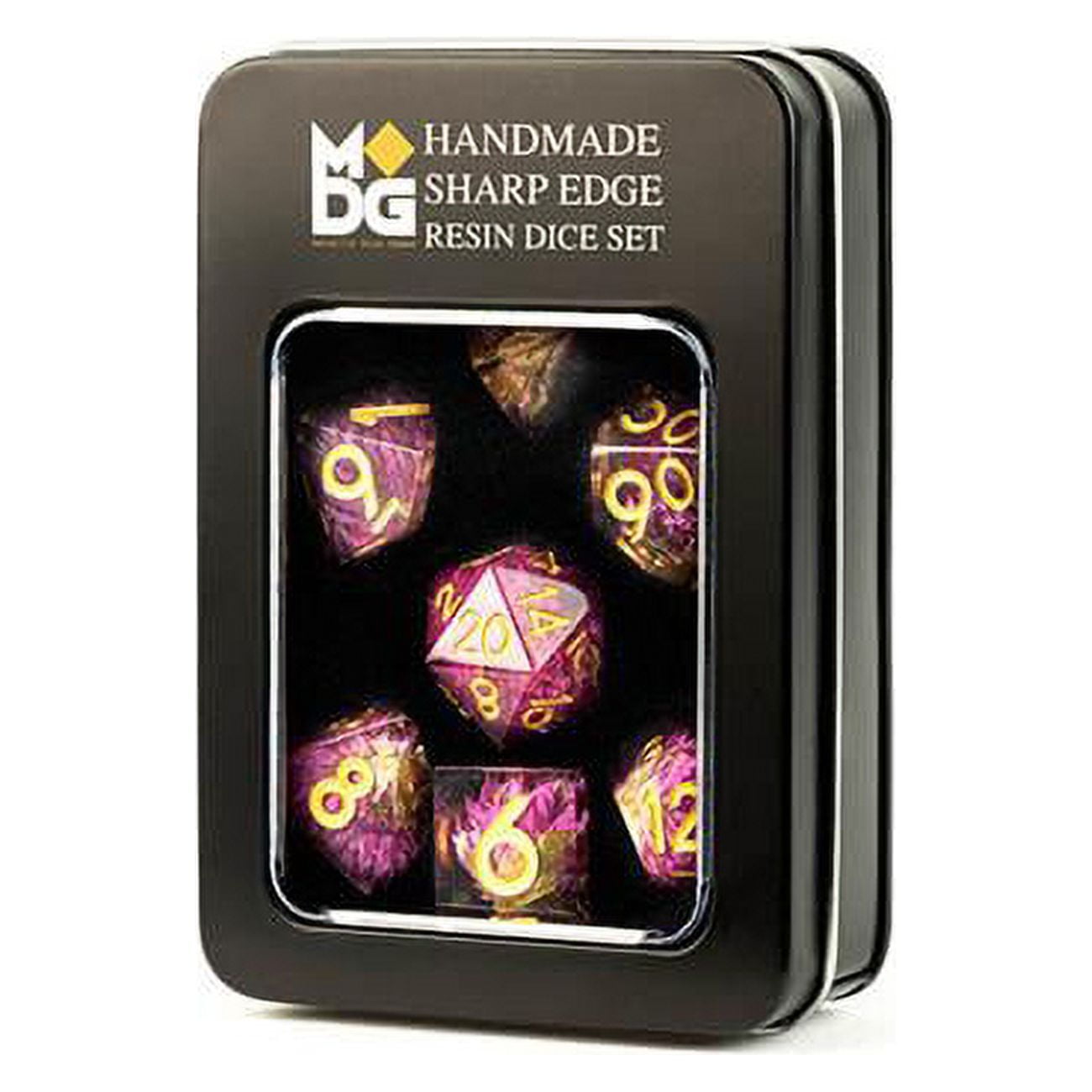 Sharp Edge Resin Thousand Day Dice, Red - Set of 7