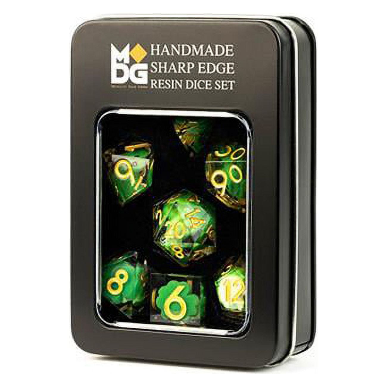 Sharp Edge Resin Frog Dice - Set of 7