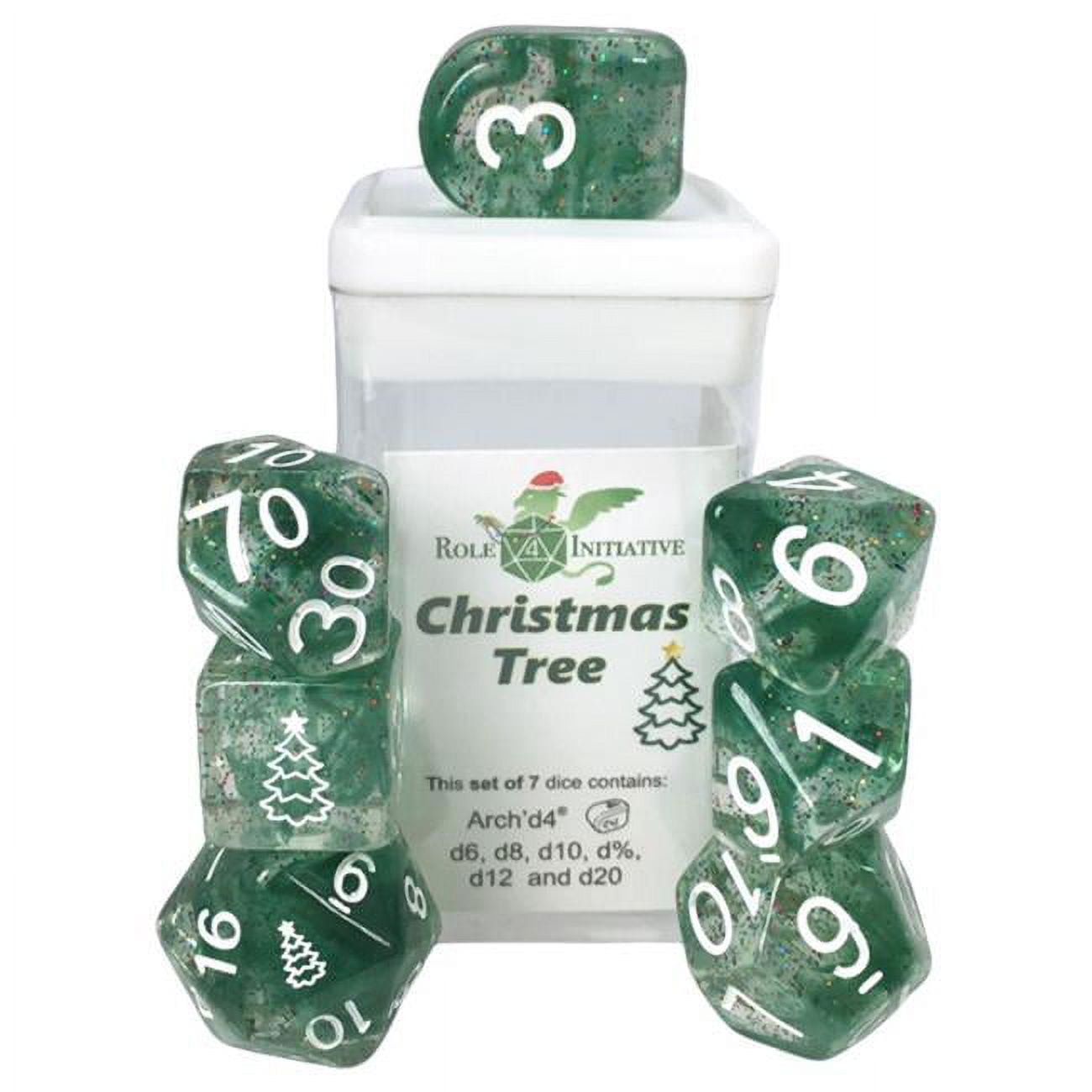 Picture of Role 4 Initiative R4I50902-7C Diffusion Christmas Tree Dice - Set of 7