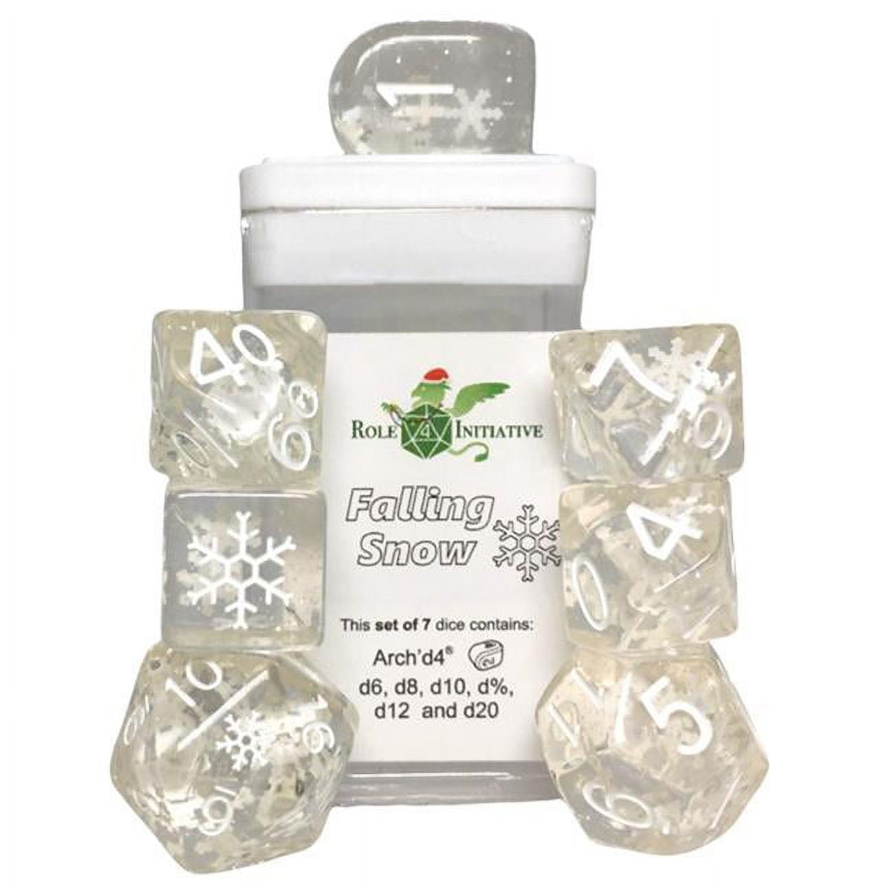 Picture of Role 4 Initiative R4I50904-7C Diffusion Falling Snow Dice - Set of 7