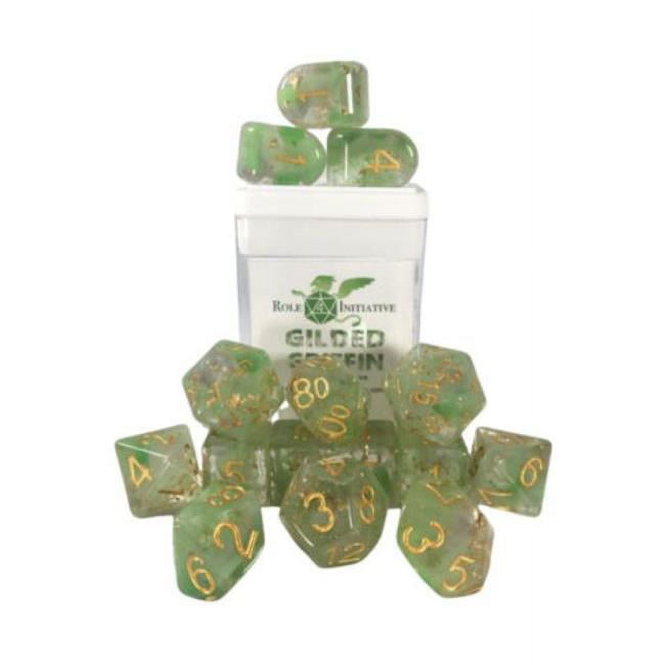 Picture of Role 4 Initiative R4I50540-FC-S Gilded Griffin SPR Dice, Set of 15