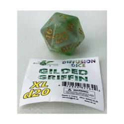 Picture of Role 4 Initiative R4I50540-XL20 29 mm Diffusion Gilded Griffin Dice