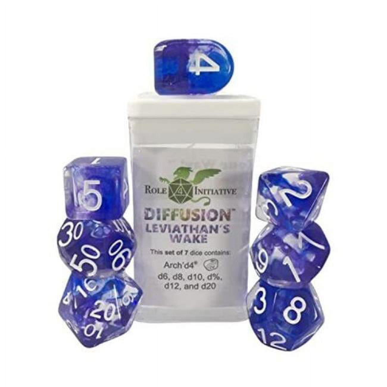 Picture of Role 4 Initiative R4I50537-7C-S Diffusion Leviathans Wake SPR Dice, Set of 7