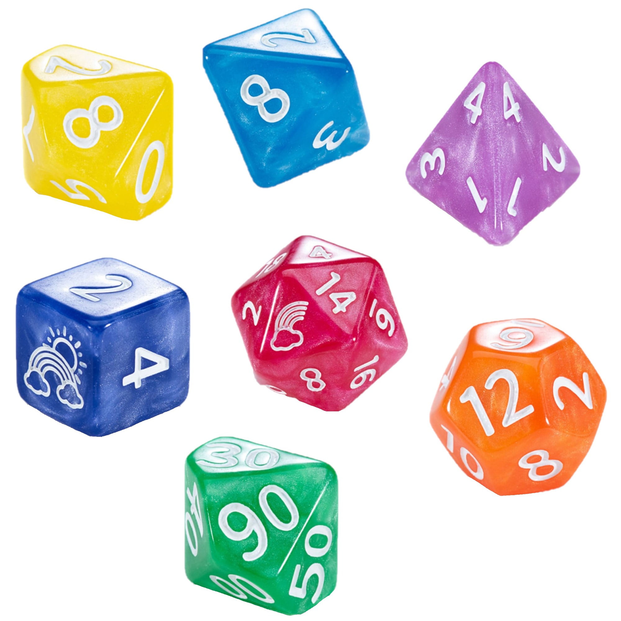 Mighty Tiny Rainbow Bits Dice, Set of 7