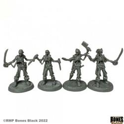 REM44173 Bones Black Skeletal Boarding Party Miniatures - 4 Piece