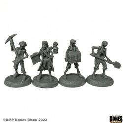 Reaper Miniatures Bones Black Skeletal Treasure Crew Miniatures