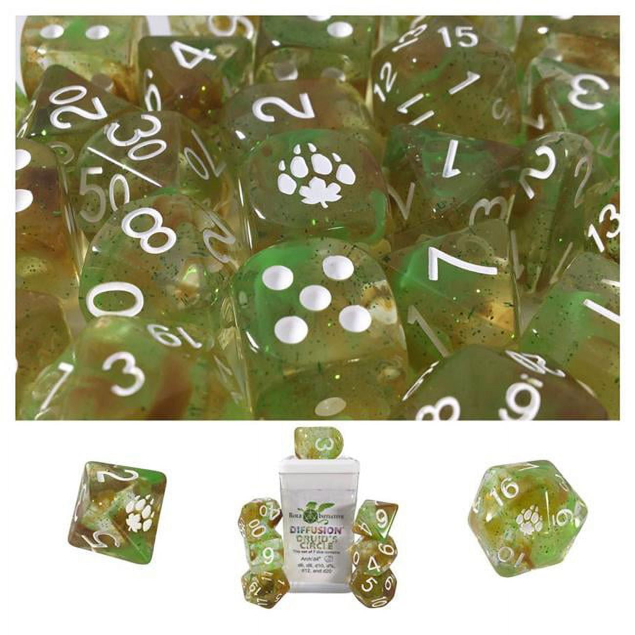 Picture of Role 4 Initiative R4I50524-7C-S Diffusion Druids Circle Dice - Set of 7